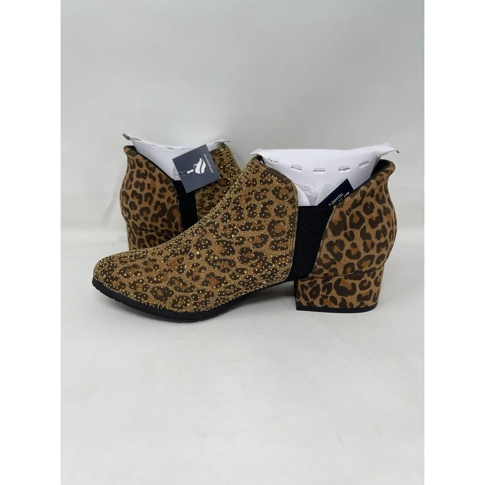 Kenneth Cole Women's Reaction Size 8 Sandra EZ On Jeweled Bootie Leopard